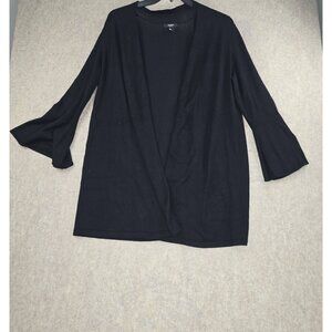 Alfani Woman 1X Black Open Front Cardigan Sweater